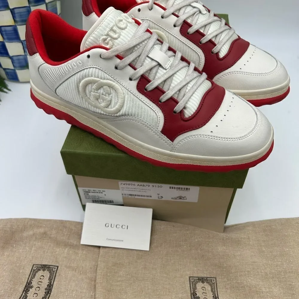 Men’s Gucci Mac 80 low top leather sneakers size 9, made in Italy